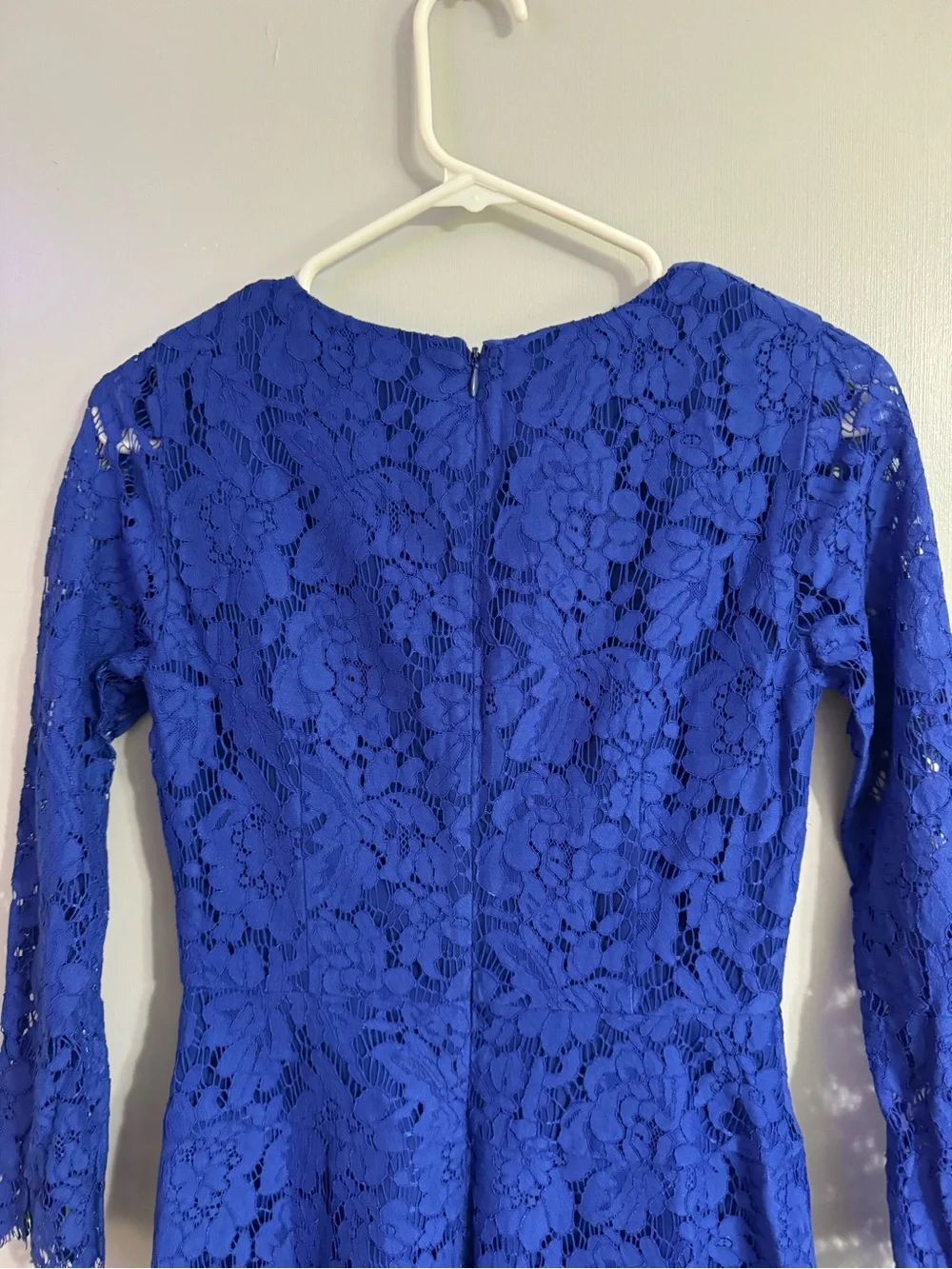 J. Crew Cobalt Blue Floral Long Sleeves Lace Dress Size 0